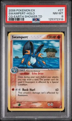 PSA 8 NM-MT Swampert Holo Crystal Guardians Earth Shower Theme Deck Exclusive 🌀 - Image 1