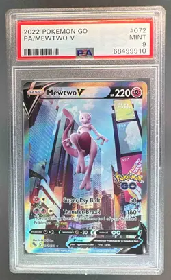 68499910 Mewtwo V 2022 Pokemon Sword & Shield Pokemon GO #072 PSA 9 - Image 1