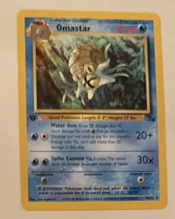 Pokemon TCG Omastar #40/62 Non Holo 1st Edition Vintage 1999 - Image 1