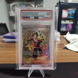 2025 POKEMON DESTINED RIVALS SPECIAL ILLUSTRATION RARE ETHAN'S ADVENTURE PSA 9 - Image 1