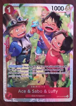 One Piece Carrying On His Will Ace & Sabo & Luffy OP13-007 SR - Image 1