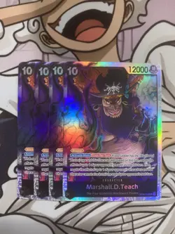 4x One Piece TCG Marshall D. Teach OP09-093 SR (PRB02 Reprint) (x4) NM - Image 1