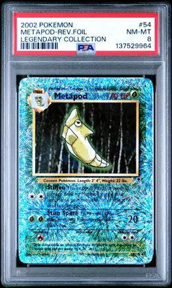 Pokemon Card Metapod 54/110 Reverse Holo PSA 8 WOTC Legendary Collection - Image 1