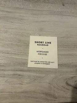 1999 Monopoly Property Deed Card SHORT LINE RAILROAD Game Piece Part - Image 2