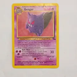 Pokemon Gengar Fossil Rare Regular 20/62 80 HP Stage 2 1999 Card - Image 1