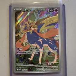 Zacian Illustration Rare Holo Phantasmal Flames Pokemon TCG Card 100/094 - Image 1