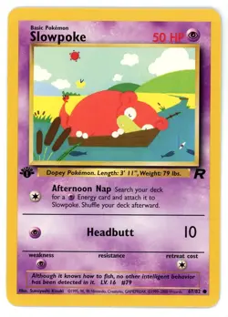 Slowpoke 67/82 1st Edition Team Rocket Pokemon Card - Image 1
