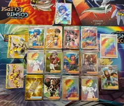Pokemon Card Lot Full Art Alt Art Fire Lana Judge - Image 1