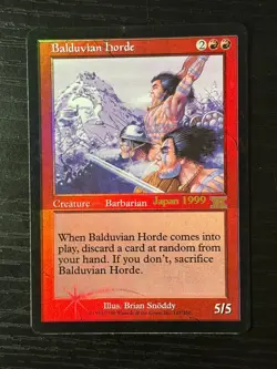 MTG Magic the Gathering ERROR Balduvian Horde Promo Foil NM - Free Returns! - Image 1