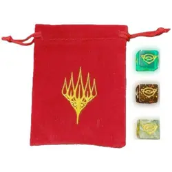 Magic the Gathering MTG Lord of the Rings 3 x D6 Dice Set and Velvet Pouch - Image 1