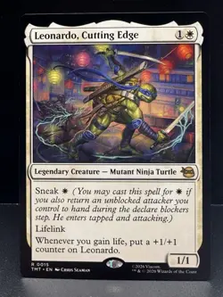 MTG Teenage Mutant Ninja Turtles Leonardo, Cutting Edge 0015 NM Rare - Image 1