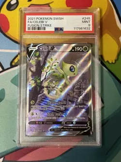 Pokemon TCG Celebi v Fusion Strike 245/264 Alt Art PSA 9 - Image 1