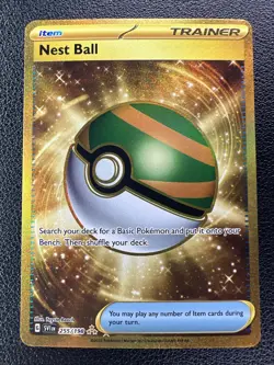 Pokemon Nest Ball 255/198 Secret Rare Gold SV01 Scarlet & Violet NM/M - Image 1