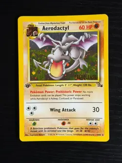 Pokemon TCG RARE COSMOS Aerodactyl Prerelease Promo Holo Foil Near Mint European - Image 1
