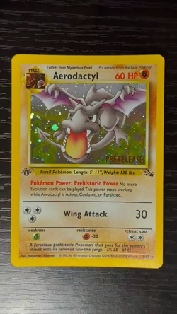 Pokemon TCG RARE COSMOS Aerodactyl Prerelease Promo Holo Foil Near Mint European - Image 2