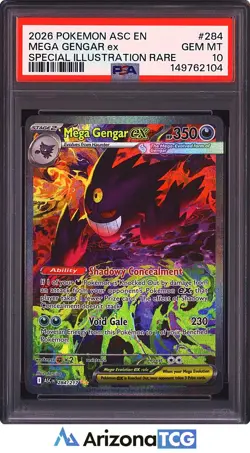 Pokemon 2026 Mega Gengar EX 284/217 SIR Ascended Heroes GEM MINT PSA 10 - Image 1