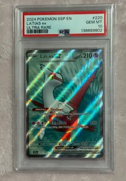 Pokemon Latias EX TCG Card 220/191 Surging Sparks Ultra Rare PSA 10💎 - Image 1