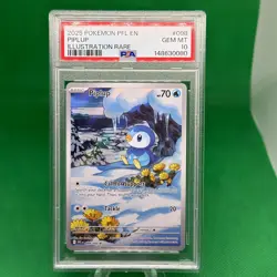2025 POKEMON PFL EN-PHANTASMAL FLAMES ILLUSTRATION RARE #098 PIPLUP PSA 10 - Image 1