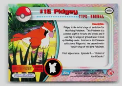 Pokemon 1999 Topps TV Pidgey #16 - Image 2