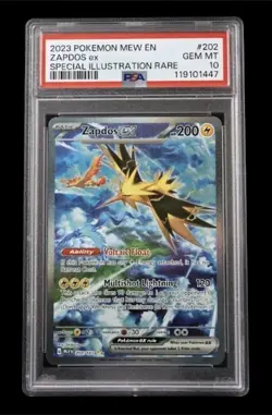 PSA 10 Zapdos EX 202/165 Scarlet & Violet 151 Special Illustration Rare Pokemon - Image 1