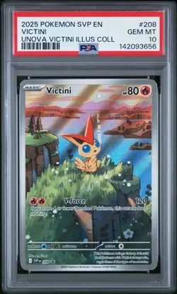 2025 Pokemon SVP EN-SV Black Star Promo - Victini #208 Unova Collection - PSA 10 - Image 3