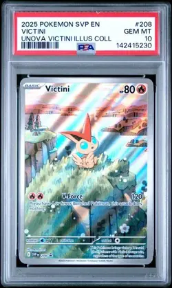 2025 Pokemon SVP EN-SV Black Star Promo - Victini #208 Unova Collection - PSA 10 - Image 5