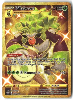 Rillaboom ⭐ 197/189 Holo Secret Rare Darkness Ablaze 2020 Pokemon NM - Image 1