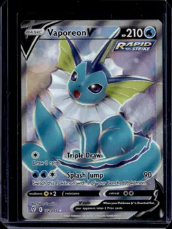 2021 Pokemon SWSH Evolving Skies Vaporeon V #172/203 - Image 1