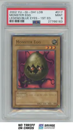 2002 Yu-Gi-Oh Legend/Blue Eyes 1st Edition Monster Egg PSA 10 #LOB-017 - Image 1