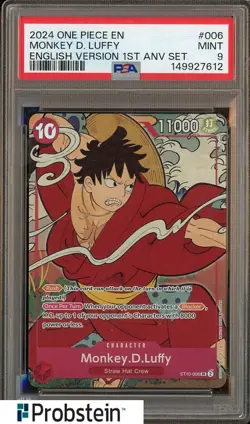 2024 One Piece EN English Version 1st Anv Set #006 Monkey D. Luffy PSA 9 MINT - Image 1