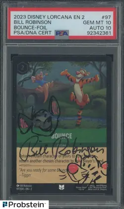 Bill Robinson Signed Disney Lorcana EN 2 Foil #97 Bounce PSA 10 PSA/DNA AUTO 10 - Image 1