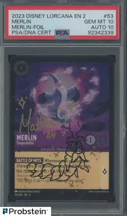 Matthew Robert Davies Signed Disney Lorcana Foil #53 PSA 10 PSA/DNA AUTO 10 - Image 1