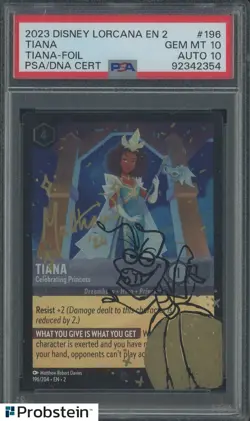 Matthew Robert Davies Signed Disney Lorcana Foil #196 PSA 10 PSA/DNA AUTO 10 - Image 1