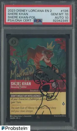 Matthew Robert Davies Signed Disney Lorcana Foil #126 PSA 10 PSA/DNA AUTO 10 - Image 1