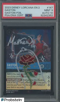 Matthew Robert Davies Signed Disney Lorcana Foil #147 PSA 9 PSA/DNA AUTO 10 - Image 1