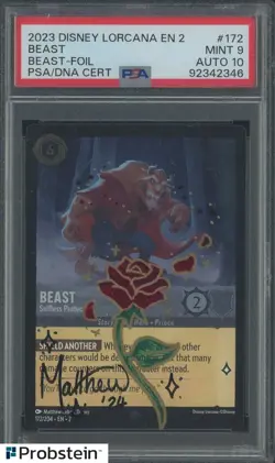 Matthew Robert Davies Signed Disney Lorcana Foil #172 PSA 9 PSA/DNA AUTO 10 - Image 1