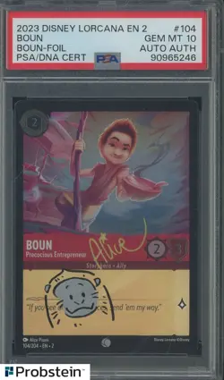 Alice Pisoni Signed 2023 Disney Lorcana EN 2 Foil #104 PSA 10 PSA/DNA AUTO - Image 1