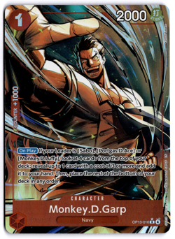 Monkey D. Garp Alt Art OP13-016 - One Piece English Card-Carrying on His Will M - Image 1