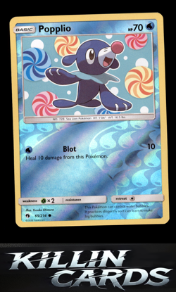 Reverse Holofoil Popplio (65) 65/214 Pokemon Common SM - Lost Thunder Card NM - Image 1