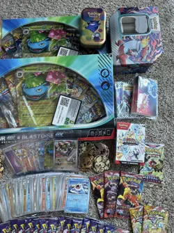 Lot of Pokemon Cards & Tins Bulk Cards 85 Opened Packs Destined Rivals 151 Holo - Image 3