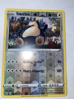 Pokemon Snorlax Reverse Holo Rare 149/202 150 HP Swsh01 Sword & Shield Card - Image 4