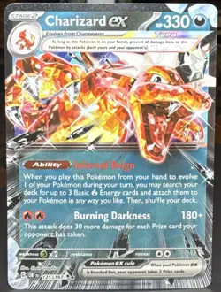 Pokemon TCG Charizard ex 🔥 125/197 SV03: Obsidian Flames Double Rare Holo Card - Image 1