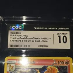 Pokemon Rapidash 005/034 Trading Card Game Classic CGC 10 Holo 100 HP - Image 2