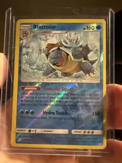 Pokemon Card Blastoise REVERSE HOLO RARE 25/181 SM Team Up 2019 - Image 1
