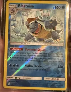 Pokemon Card Blastoise REVERSE HOLO RARE 25/181 SM Team Up 2019 - Image 2