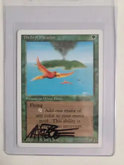 MTG Birds of Paradise SIGNED Mark Poole 1994 Revised English Vintage Magic Card - Image 1