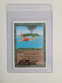 MTG Birds of Paradise SIGNED Mark Poole 1994 Revised English Vintage Magic Card - Image 4