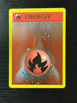 Pokemon League Promo ENERGIZE YOUR GAME Fire Energy Card Vintage - Swirl - Image 1
