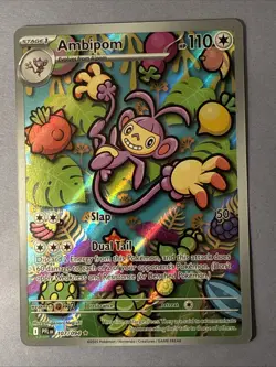 AMBIPOM AR 2025 Pokemon Phantasmal Flames Card TCG 107/094 Holo Full Art Rare - Image 1