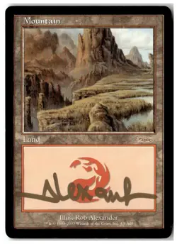 MTG Mountain (2003) - Arena Promos Gold Signed Moderately Played English - Image 1